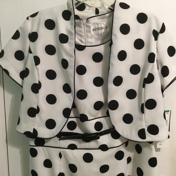Studio 1 - Black & White Polka Dot Dress - SOLD - Picture 8 of 11